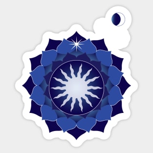 White Sun Mandala Sticker